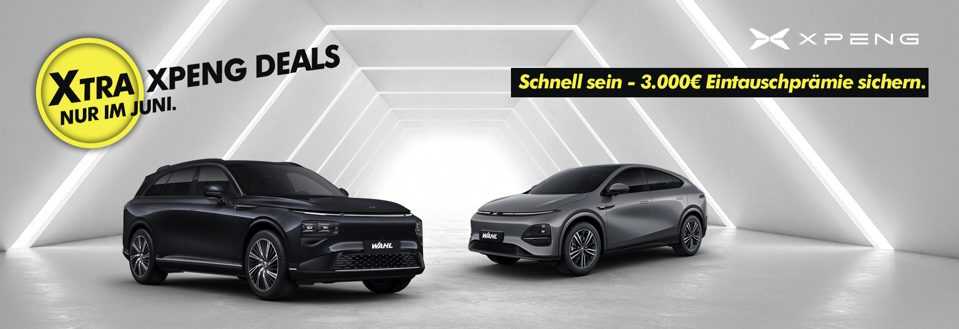 XTRA XPENG DEALS im Juni – Jetzt Top-Leasingangebote bei der Wahl-Group sichern XPENG G9 und G6 Elektrofahrzeuge im Showroom – Juni-Specials bei der Wahl-Group mit exklusiven Leasingdeals
