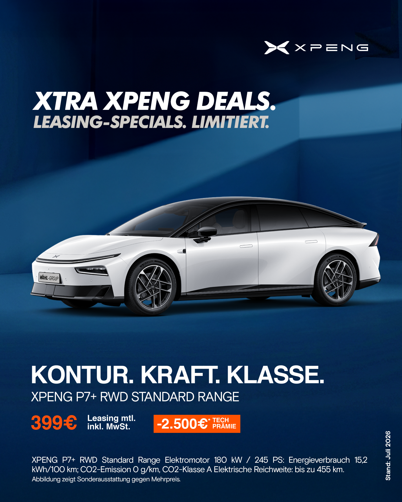XPENG P7+ Standard Range — Angebot des Monats bei Wahl-Group
