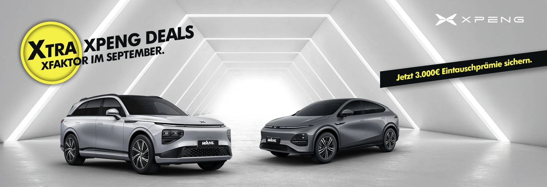 XPENG September Deals 2025 bei der Wahl-Group – Jetzt 3.000 € Eintauschprämie sichern XPENG Deals September 2025 Wahl-Group – Leasingangebote für XPENG G6 und G9