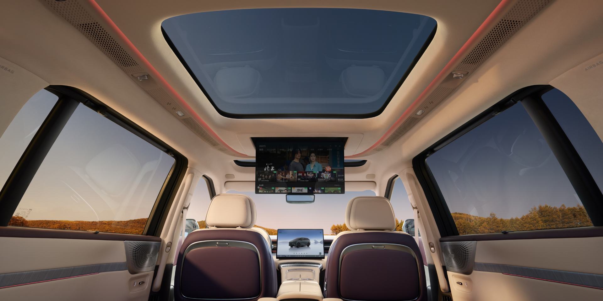 XPENG X9 intelligentes Cockpit mit Displays